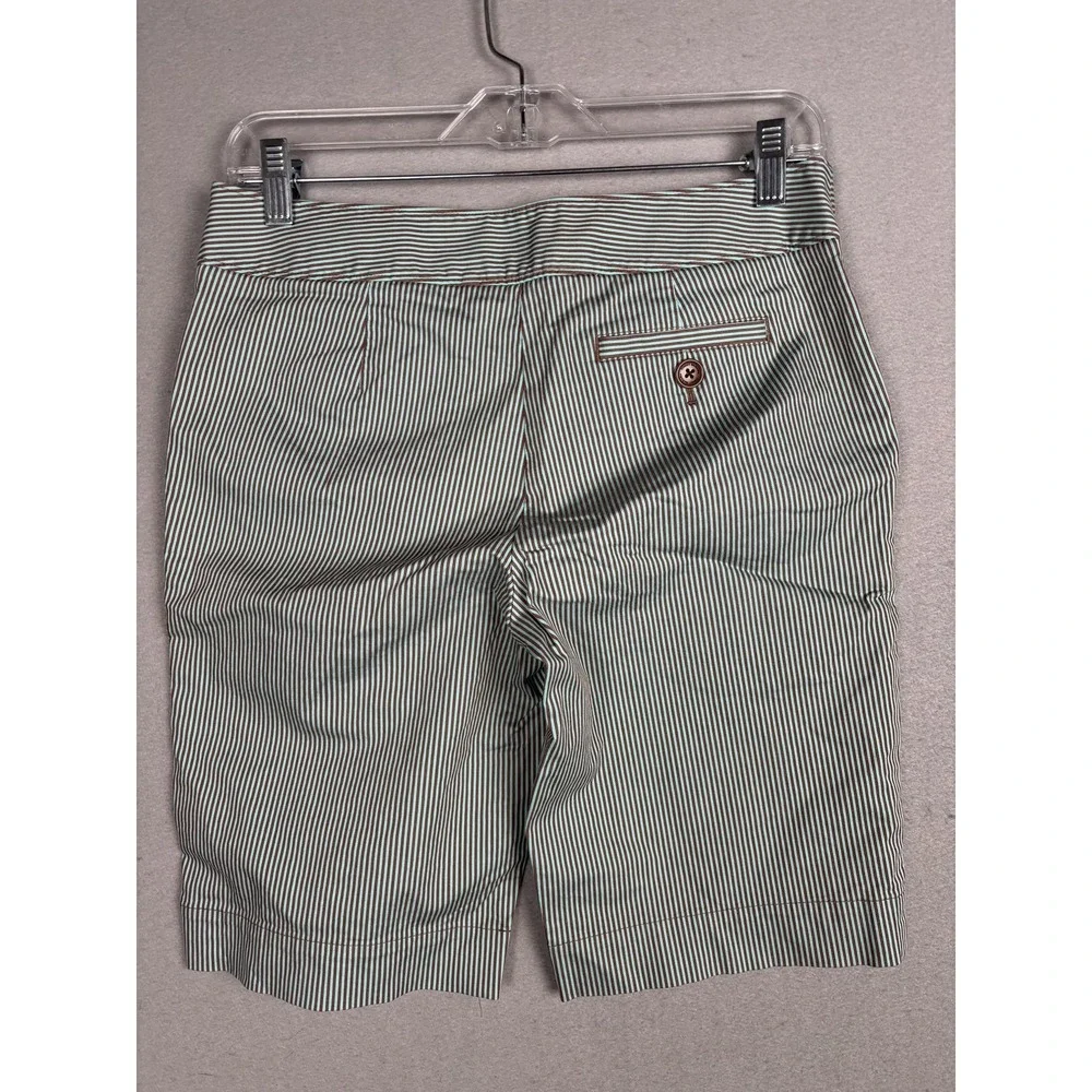 Tommy Bahama Bermuda Shorts Womens 4 Brown Stripe Twill Stretch Chino Casual